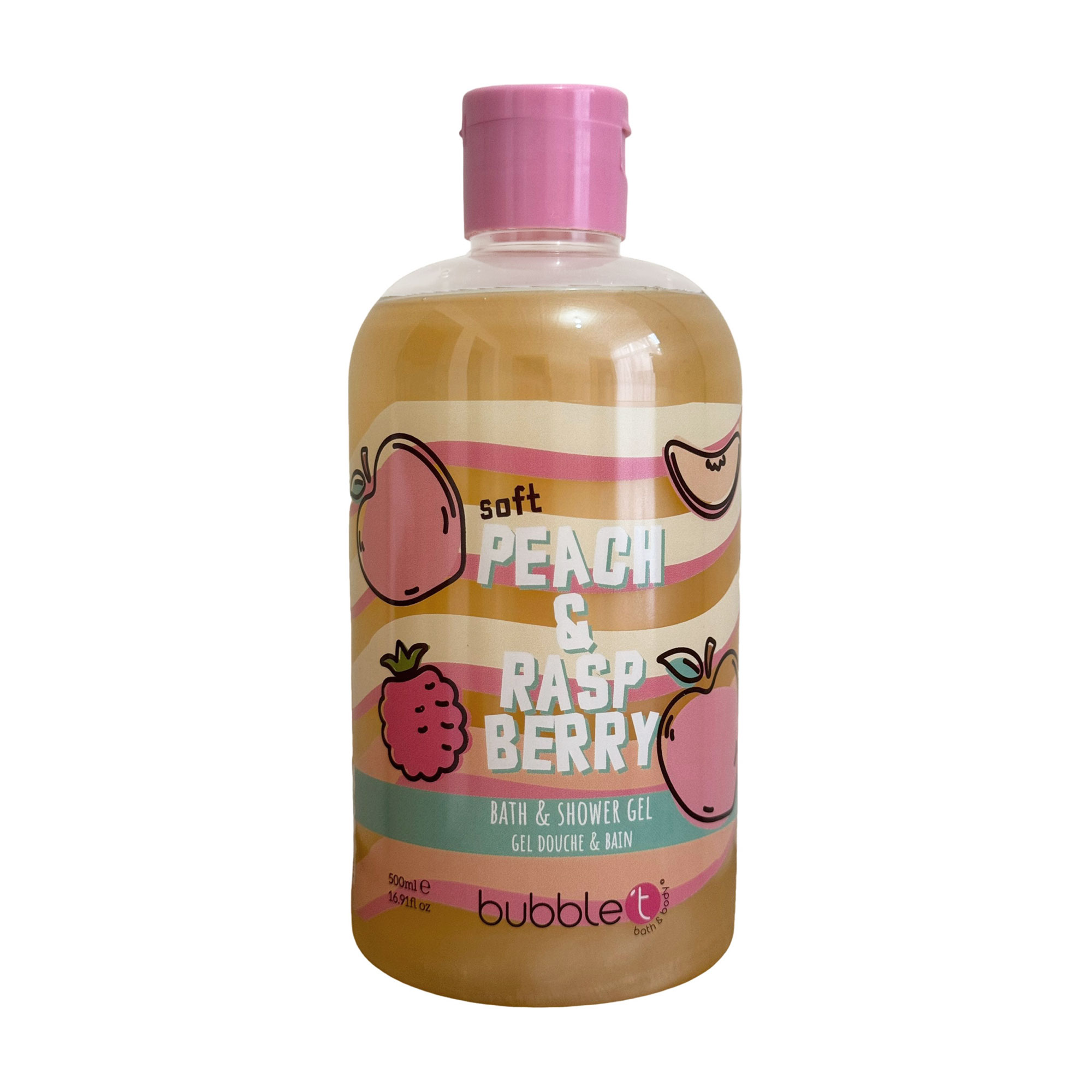 Гель для душу Bubble T Peach &amp; Raspberry Bath &amp; Shower Gel, 500 мл